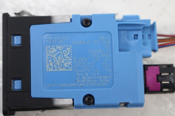 BMW 2 U06 PORT USB PRZYŁĄCZE gniazdo 8711939 X1 F48 F45 F46 MINI F54 F55 F56 F57 F60 84108711939 84105A21B76 8794158