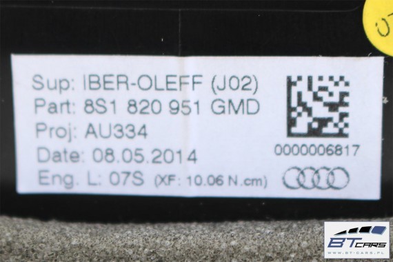 AUDI TT WLOTY KRATKI NAWIEWU 8S1820901 8S1820902 8S1820903 8S1820951 8S1820952 GMD KOMPLET WLOTÓW POWIETRZA Z PRZYCISKAMI 8S