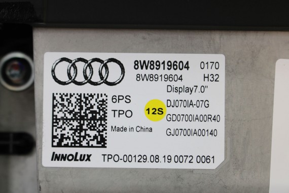 AUDI A4 A5 MONITOR EKRAN LCD WYŚWIETLACZ 8W8919604 8W8 919 604 8W 7 " CALI 8W1919604 8W1919604 Z MECHANIZMEM 8W8919604 8W1919604