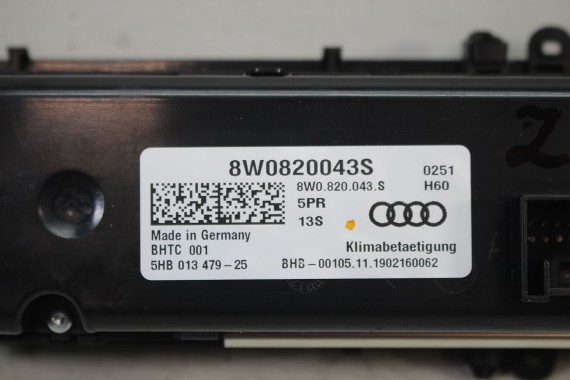 AUDI A4 A5 Q5 PANEL KLIMATYZACJI KLIMY 8W0820043S 8W0820043AN moduł sterownik nawiewu klimy 8W0 820 043 S AN 8W 2016