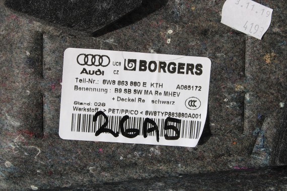 AUDI A5 SPORTBACK BOCZEK DYWAN TAPICERKA BAGAŻNIKA 8W8863463C 8W8863879F 8W8863880E boczki bagażnik tapicerka 8W8863991 F5 8W