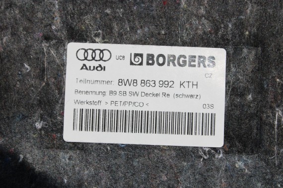 AUDI A5 SPORTBACK BOCZEK DYWAN TAPICERKA BAGAŻNIKA 8W8863463C 8W8863879F 8W8863880E boczki bagażnik tapicerka 8W8863991 F5 8W