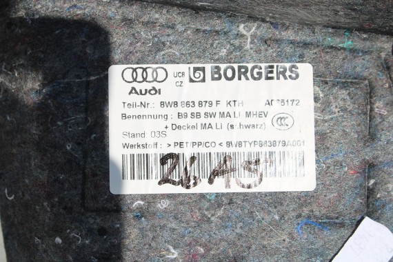 AUDI A5 SPORTBACK BOCZEK DYWAN TAPICERKA BAGAŻNIKA 8W8863463C 8W8863879F 8W8863880E boczki bagażnik tapicerka 8W8863991 F5 8W