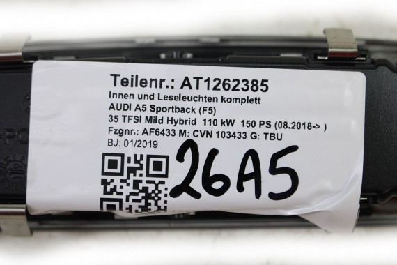 AUDI A5 F5 LAMPKA OŚWIETLENIE PODSUFITKI 8W0947111 4M0947111 8W0947111 4M0947111 led kolor 6PS czerń A4 8W 8W6 4M 4M8 8W0947111