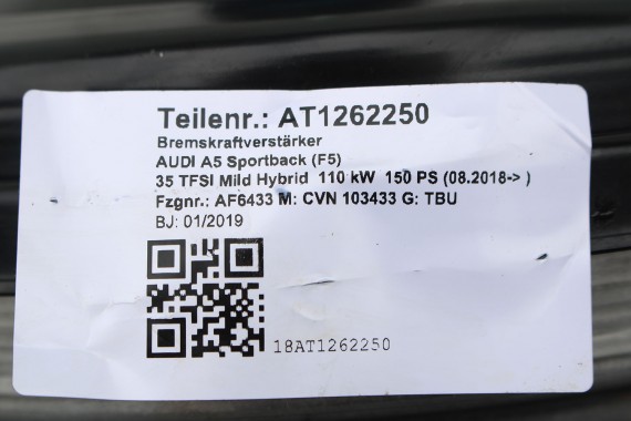 AUDI A4 A5 Q5 SERWO 8W0612103K + POMPA HAMULCOWA hamulca z pompą VwAG 8W0611021 8W0611301 8W00612107C 8W B9 F5 80A FY 8W0612103K