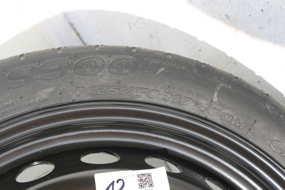 AUDI Q2 TT KOŁO DOJAZDOWE 19 8S0601027A DOJAZDÓWKA ZAPAS 31/2J*19H2 ET15 HANKOOK S300 125/70/19 100M 8S0 601 027 A 81A TTRS 8S
