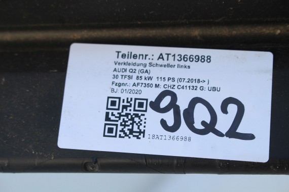 AUDI Q2 LISTWA PROGOWA 81A853889 81A853890 81A 853 889 81A 853 890 2 sztuki komplet 81A 2016- LISTWY próg L+P komplet 2 szt.