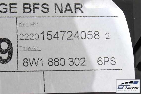 AUDI A4 A5 SCHOWEK KONSOLI PASAŻERA 8W1880302 8W1 880 302 STRONA PRAWA 8W 6PS czarny SCHOWKI 8W1880302 8W1880302B 8W1880302D