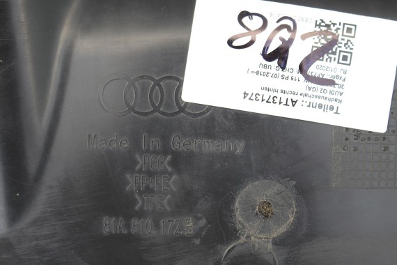 AUDI Q2 NADKOLE TYLNE TYŁ 81A810171A 81A810172A 81A 810 171 A 81A 810 172 A lewe prawe 81A810171 81A810172 81A810171A 81A810172A