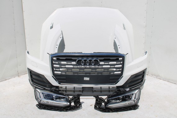 AUDI Q2 PRZÓD maska błotniki zderzak pas przedni lampy wzmocnienie błotnik lampa 81A FULL LED Kolor: T9T9 	LY9C Biel ibisa Biały
