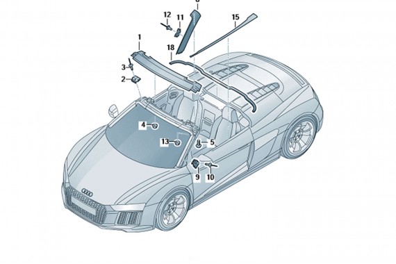 AUDI R8 CABRIO LISTWY PRZEDNIEJ SZYBY 4S7853265 4S7853266 4S7853829 przód listwa RAMA DACHU 4S7 853 829 4S7 853 265 265 SPYDER