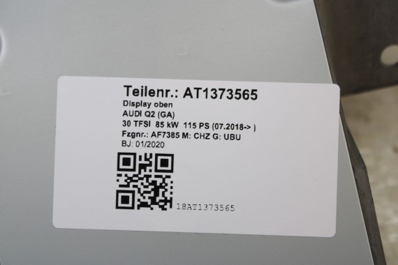 AUDI Q2 MONITOR 3G 81A919604B WYŚWIETLACZ 7" CALA CALI EKRAN 81A919604A 81A919604 LCD 81A 919 604 B NAWIGACJA