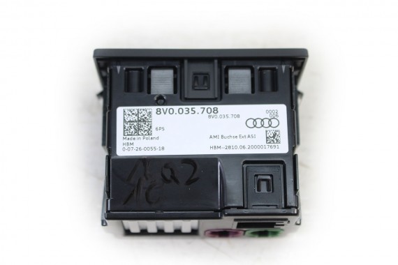 AUDI A3 Q2 GNIAZDO USB 8V0035708 8V0 035 708 PRZETWORNIK NAPIĘCIA USB PRZYŁĄCZE Podwójne gniazdo USB i AUX 8V0035708 8V 81A