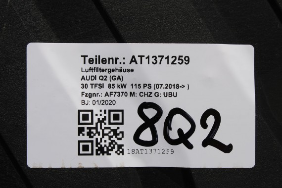 VW AUDI SEAT SKODA FILTR POWIETRZA 04C129601M 04C129601J obudowa 04C 129 601 M 04C 129 601 G 1.0 TSi benzyna 04C129601G