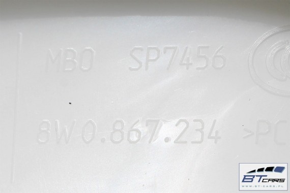 AUDI A4 SŁUPEK A POSZYCIE 8W0867233 8W0867234 8W B9 górne podsufitki kolor RL9 szary 8W0867233B 8W0867234B 8W0867233F 8W0867234F