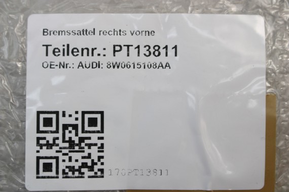 AUDI ZACISK HAMULCA 8W0615107AA 8W0615108AA 4M0698151BK  HAMULCOWY Obudowa zacisku hamulcowego L+P komplet przód  przedni rot