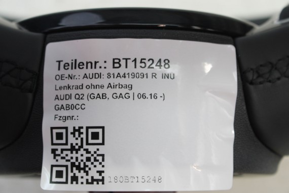 AUDI A3 Q2 KIEROWNICA 81A419091R 81A 419 091 R INU - czarny FL LIFT skóra