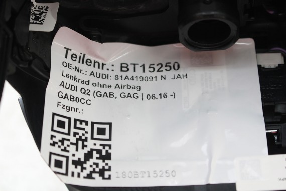 AUDI A3 Q2 KIEROWNICA 81A419091N 81A 419 091 N INU - czarny FL LIFT skóra S-line Sline 4M8419508A 4M84195689