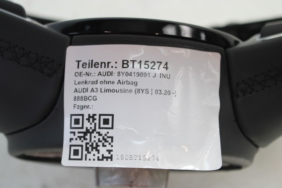 AUDI A3 Q2 KIEROWNICA 8Y0419091J 8Y0 419 091 J INU - czarny skóra 8Y 81A FL LIFT