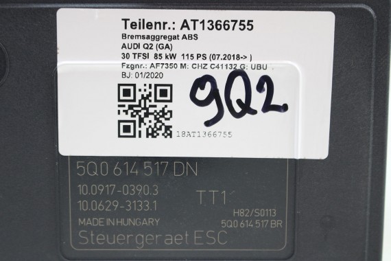 AUDI Q2 VW POMPA ABS 5Q0614517DN hamulcow 5Q0 614 517 DN FL LIFT agregat BEF SKODA SUPERB GOLF VII PASSAT B8 TOURAN SKODA SEAT