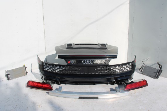 AUDI R8 II 4S ZDERZAK + KLAPA BAGAŻNIKA Matrix lampy lampa 0E0E LY9T Czarny CABRIO 4S7827029 4S7807649B 4S0807303E 4S0945095A