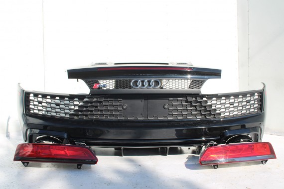 AUDI R8 II 4S ZDERZAK + KLAPA BAGAŻNIKA Matrix lampy lampa 0E0E LY9T Czarny CABRIO 4S7827029 4S7807649B 4S0807303E 4S0945095A