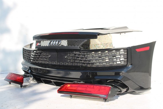 AUDI R8 II 4S ZDERZAK + KLAPA BAGAŻNIKA Matrix lampy lampa 0E0E LY9T Czarny CABRIO 4S7827029 4S7807649B 4S0807303E 4S0945095A