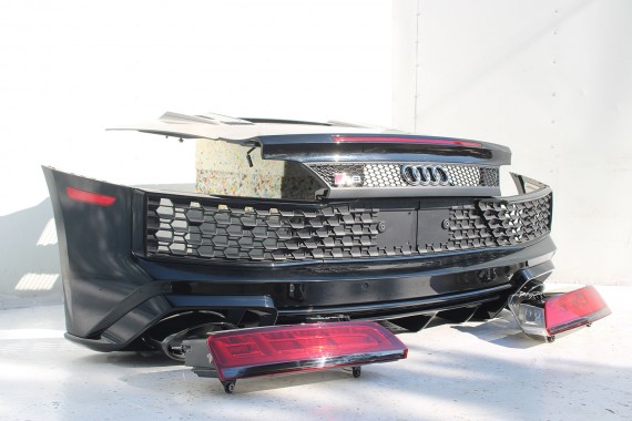 AUDI R8 II 4S ZDERZAK + KLAPA BAGAŻNIKA Matrix lampy lampa 0E0E LY9T Czarny CABRIO 4S7827029 4S7807649B 4S0807303E 4S0945095A
