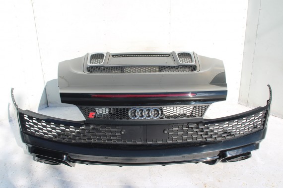 AUDI R8 II 4S ZDERZAK + KLAPA BAGAŻNIKA Matrix lampy lampa 0E0E LY9T Czarny CABRIO 4S7827029 4S7807649B 4S0807303E 4S0945095A