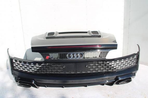 AUDI R8 II 4S ZDERZAK + KLAPA BAGAŻNIKA Matrix lampy lampa 0E0E LY9T Czarny CABRIO 4S7827029 4S7807649B 4S0807303E 4S0945095A