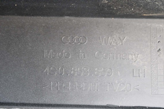 AUDI R8 II LISTWA PROGOWA 4S0853859 4S0853860 LISTWY próg L+P komplet 0E0E LY9T Czarny CABRIO SPYDER FL 4S0853921B 4S0853922B