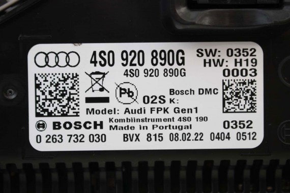 AUDI R8 II 4S ZEGARY LICZNIKI zegar 4S0920890G Virtual Cockpit  CABRIO SPYDER FL LIFT 4S0 920 890 G 4S0920890
