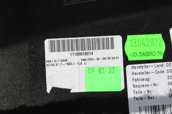 AUDI R8 II KONSOLA PULPIT DESKA 4S1857001T 4S1857009 ROZDZIELCZA KOKPIT PULPIT skóra czarna VIRTUAL COCPIT CABRIO SPYDER FL TT8
