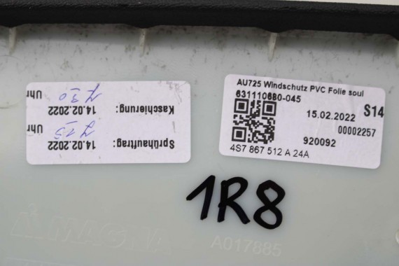AUDI R8 CABRIO SŁUPEK A + WYKOŃCZENIE PODSUFITKI poszycie 4S7867512A 4S7867233B 4S7867234B słupka słupki RAMA DACHU 24A - czarny