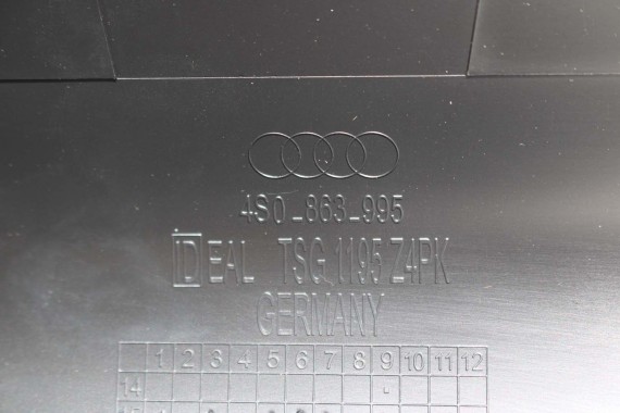 AUDI R8 II 4S WYKOŃCZENIE BAGAŻNIKA 4S0863721 OSŁONA 4S7863369B 4S0863362A 4S0863463A BOCZEK DYWAN BOCZKI BAGAŻNIKA 420880701A