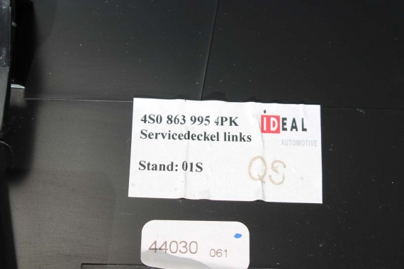 AUDI R8 II 4S WYKOŃCZENIE BAGAŻNIKA 4S0863721 OSŁONA 4S7863369B 4S0863362A 4S0863463A BOCZEK DYWAN BOCZKI BAGAŻNIKA 420880701A