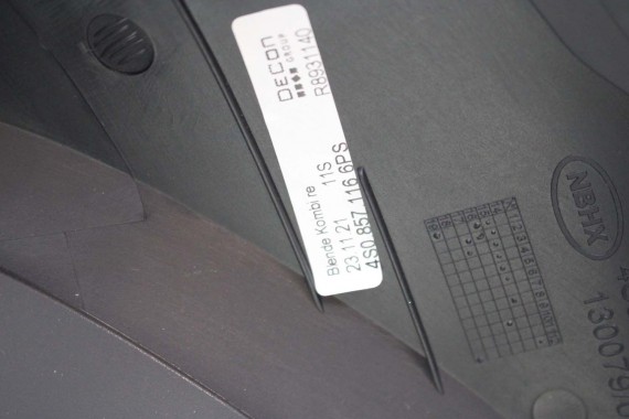 AUDI R8 II OSŁONA GÓRNA ZEGARÓW DASZEK 4S0857318 KONSOLA PULPIT DESKA KOKPIT PULPIT skóra czarna 4S0 858 291 A 4S0858291 uchwyt