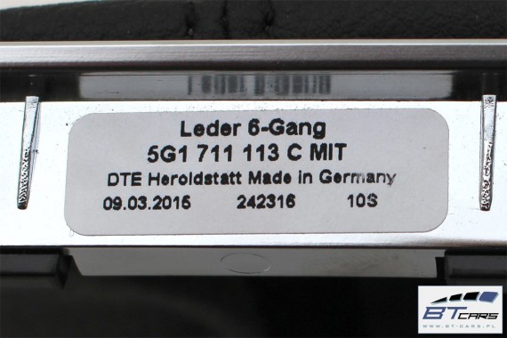 VW GOLF 7 GAŁKA ZMIANY BIEGÓW + MIESZEK 5G1711113C 5G1 711 113 C Kolor: MIT - czarny satynowy / srebrny 5G, 5Q 2013-