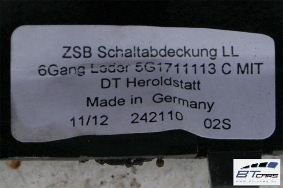 VW GOLF 7 GAŁKA ZMIANY BIEGÓW + MIESZEK 5G1711113C 5G1 711 113 C Kolor: MIT - czarny satynowy / srebrny 5G, 5Q 2013-