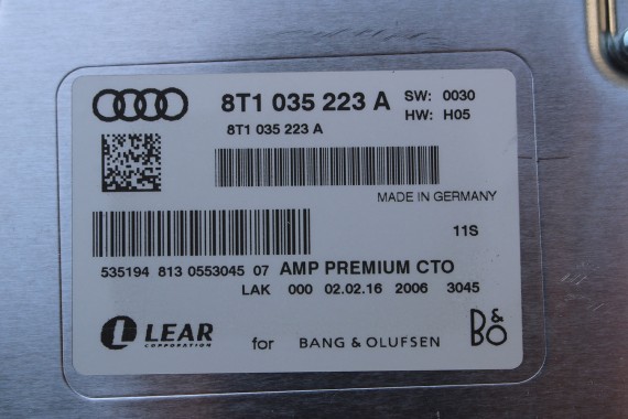 AUDI A5 SPORTBACK GŁOŚNIKI BANG & OLUFSEN 8T8 8T 8T1035223A 8K0035411A 8T0035415B 8T0035416 8T0035397A 8K9035382A 8K9035709
