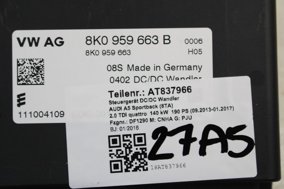 AUDI SEAT SKODA STABILIZATOR NAPIĘCIA 8K0959663B 8K0959663 8K0 959 663 B 8K0 959 663 8K0959663F 8K0959663F 8K0959663B 8K0959663B