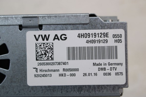 AUDI A4 A5 A6 A8 TUNER TV 3G HYBRID MMI 4H0919129E 4H0 919 129 E A7 Q3 Q5 Q7 8K B8 8T 8R 4G C7 4G8 4H D4 8U 8R 4L 4H0919129E