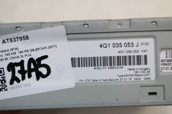 AUDI A4 A5 A6 A7 Q5 TUNER RADIO MMI 4G1035053J 4G1 035 053 J UNIT 3G+ HIGH 4G1035053J 8K 8T LIFT 4G1035053 4G1035053J 4G1035053J