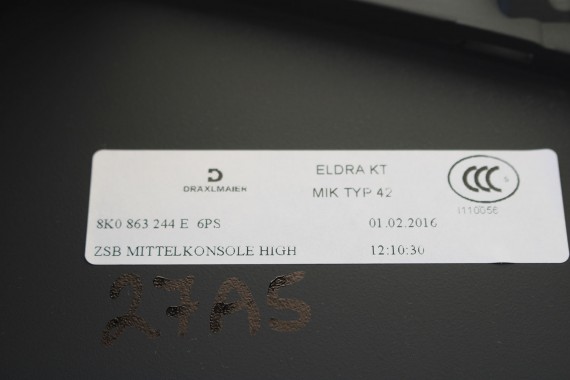 AUDI A4 A5 TUNEL ŚRODKOWY PODŁOKIETNIK SKÓRA 8K 8T 8K0864283 8K0864207 8K0863244 6PS - czarny (soul) 8K0863244E
