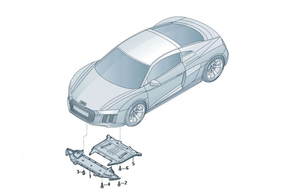 AUDI R8 II 4S CABRIO OSŁONA 4S0825101G 4S7825208D 4S0825102B POD SILNIK PODWOZIA 4S0825215C 4S0825216C 4S0825203D 4S0825201C 4S7