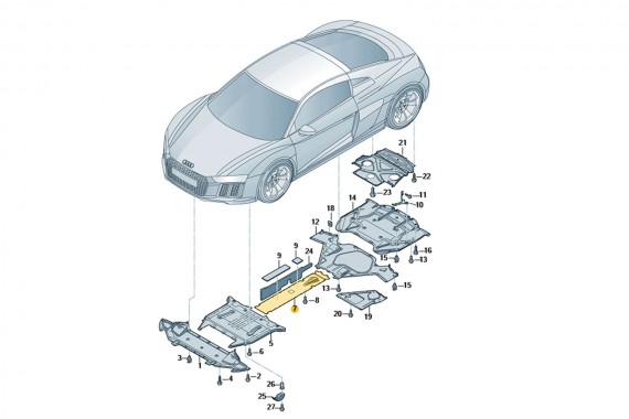 AUDI R8 II 4S CABRIO OSŁONA 4S0825101G 4S7825208D 4S0825102B POD SILNIK PODWOZIA 4S0825215C 4S0825216C 4S0825203D 4S0825201C 4S7