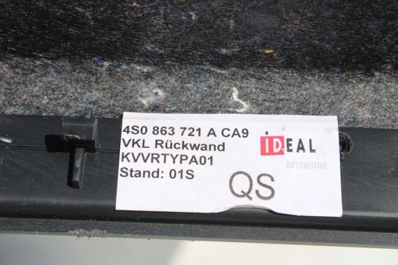 AUDI R8 II 4S WYKOŃCZENIE BAGAŻNIKA 4S0863721 OSŁONA 4S7863369B 4S0863362A 4S0863463A BOCZEK DYWAN BOCZKI BAGAŻNIKA 420880701A
