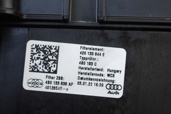 AUDI R8 II 4S OBUDOWA FILTR POWIETRZA 4S0133837AP 4S0133838AP CABRIO SPYDER FL TT8 420133471 4S0133837AR 4S0133838AR 420133844E