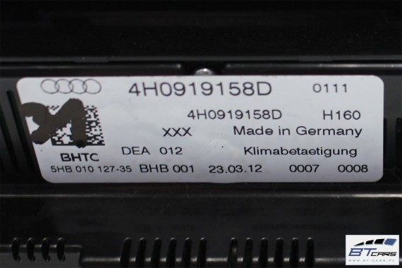 AUDI A8, A8 FL PANEL KLIMATYZACJI TYŁ 4H0919158D 4H0919158K moduł sterownik nawiewu klimy 4H0 919 158 D 4H0919158D 4H0919158K 4H