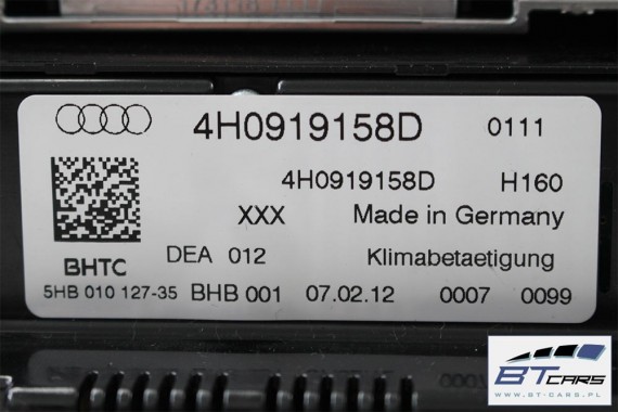 AUDI A8, A8 FL PANEL KLIMATYZACJI TYŁ 4H0919158D 4H0919158K moduł sterownik nawiewu klimy 4H0 919 158 D 4H0919158D 4H0919158K 4H